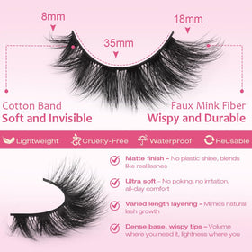 Close-up of Kiromiro Mink Lashes 3D Volume