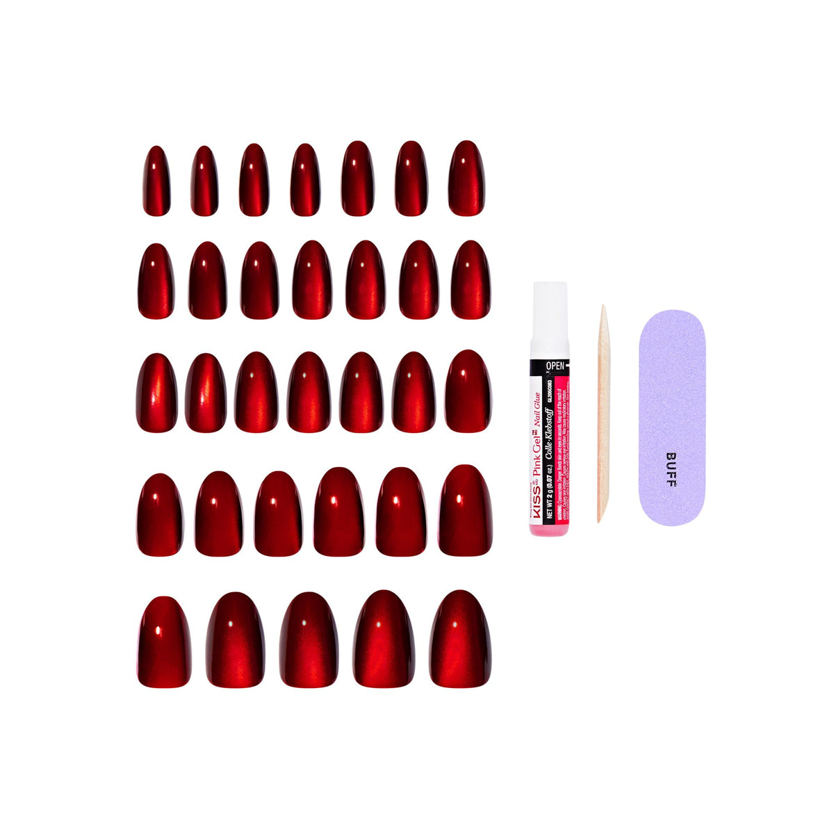 Close-up of KISS Press On Nails showing glossy finish