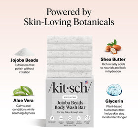 Close-up of Kitsch Jojoba Beads Exfoliating Body Wash Bar texture