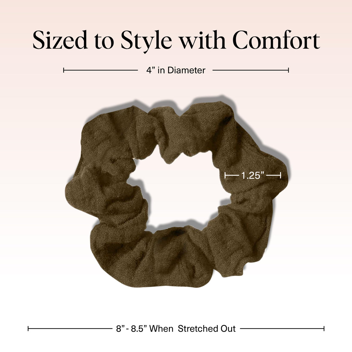 Close-up of Kitsch Moss Green scrunchy showing premium suede fabric