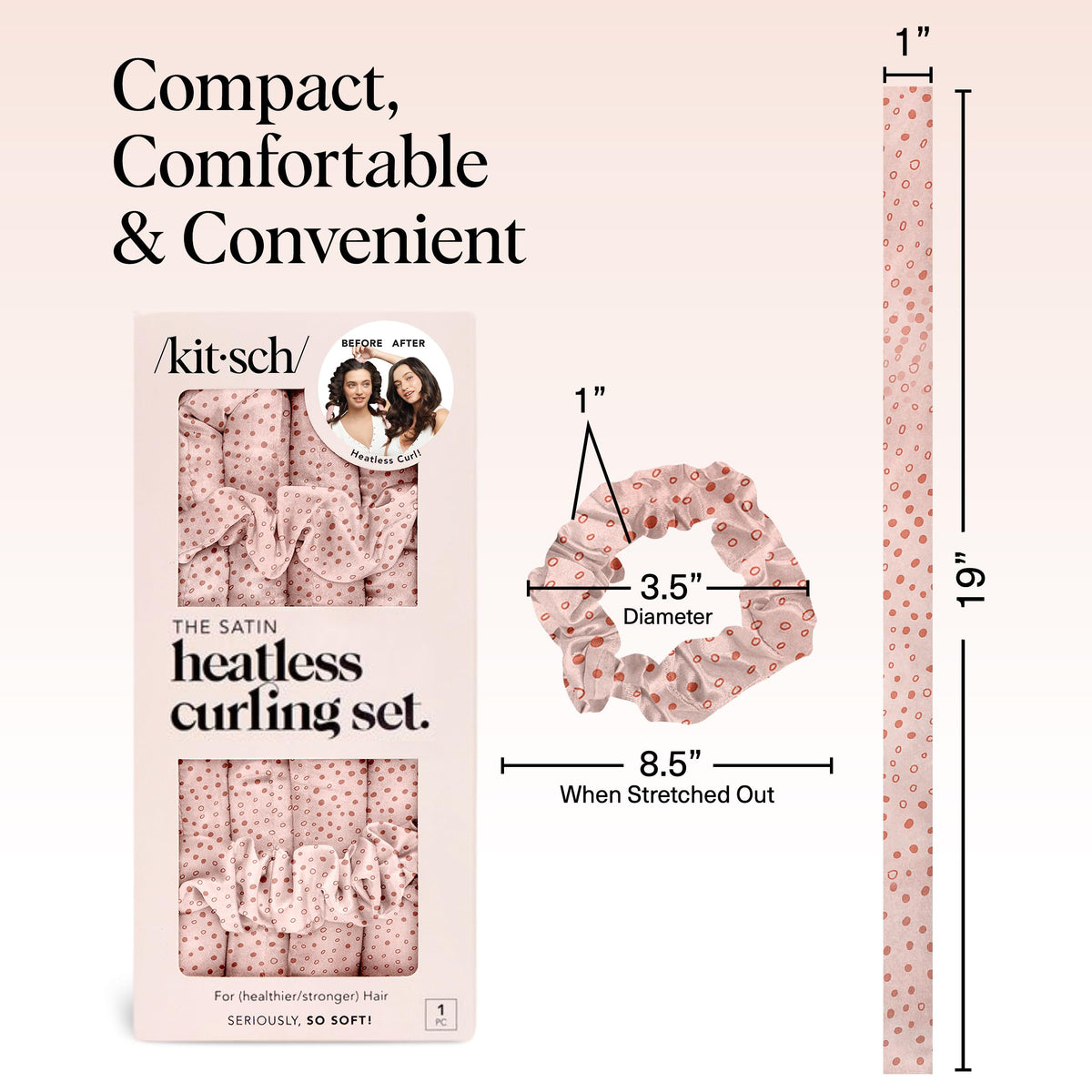 Close-up of Kitsch Satin Heatless Curling Rod