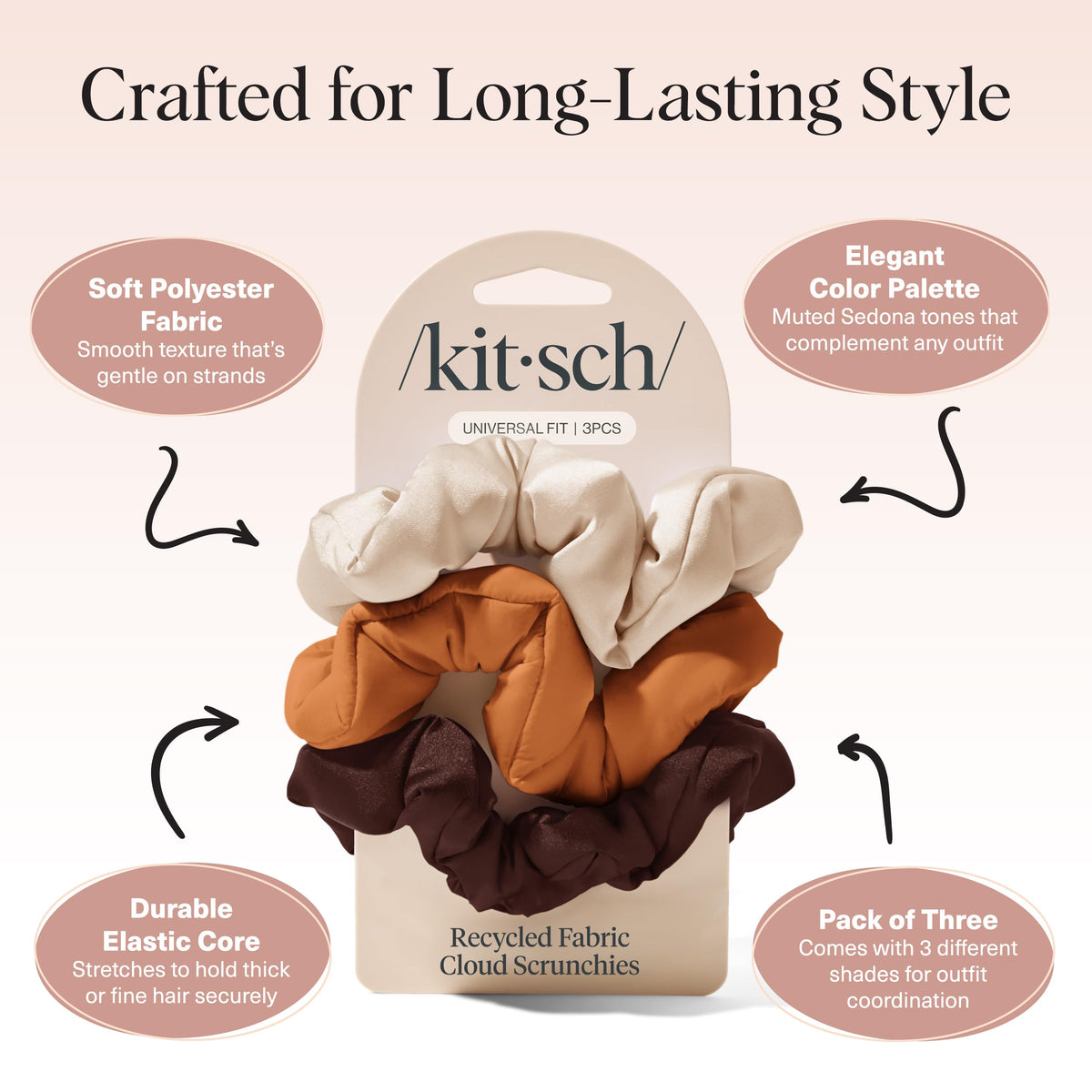 Close-up of Kitsch Sedona Scrunchies fabric texture