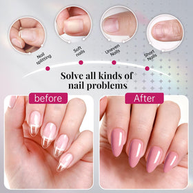 Close-up of krofaue almond nail tips showing smooth edges