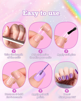 Close-up of krofaue Kids Nail Tips on a child's fingers