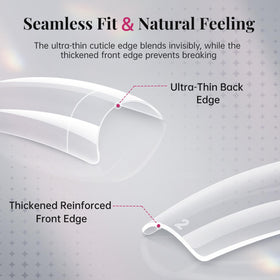 close-up of krofaue nail tips showing soft gel material