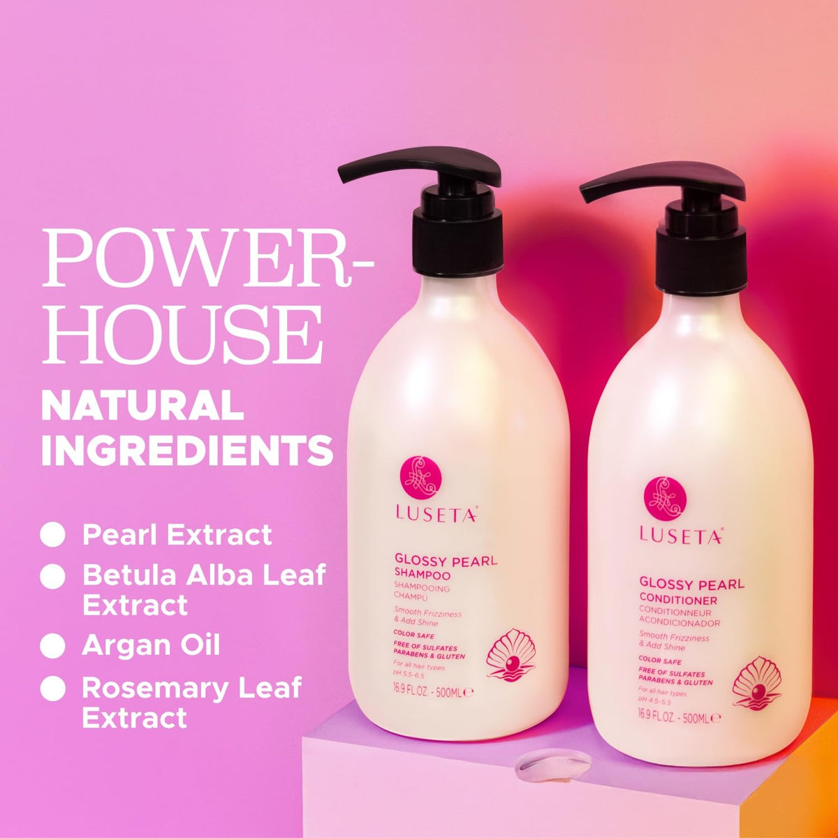 Close-up of L LUSETA Glossy Pearl Conditioner texture