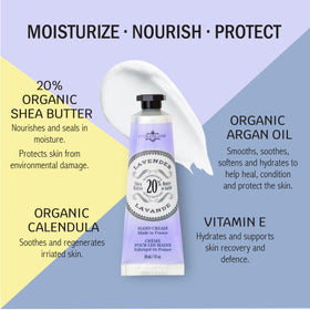 Close-up of La Chatelaine hand cream tube with organic Shea Butter