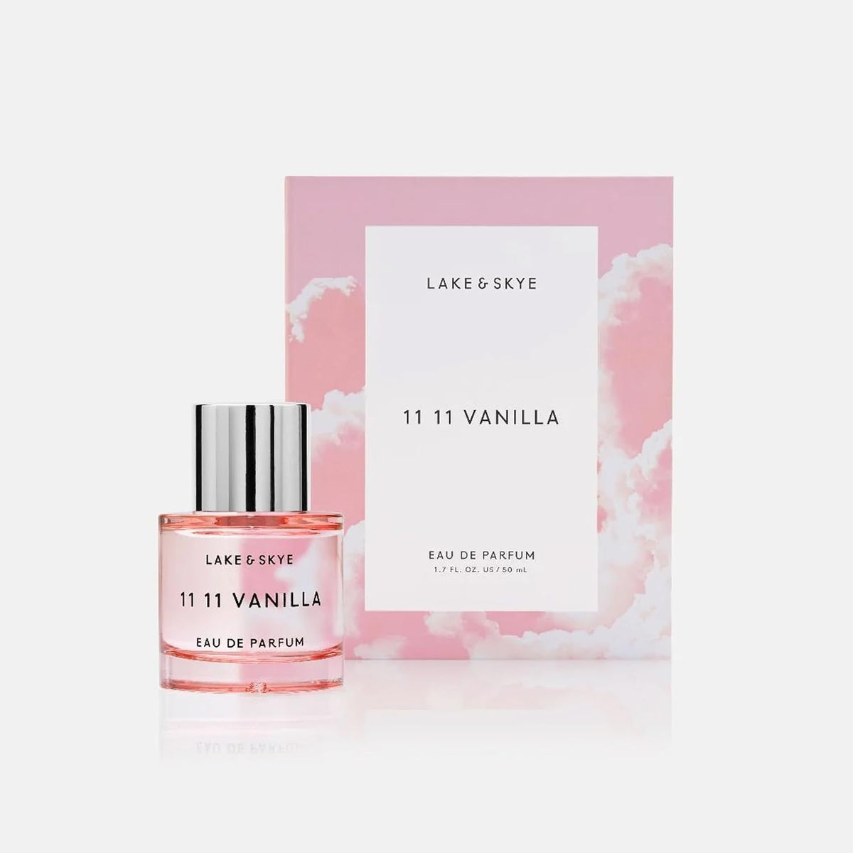 Close-up of Lake & Skye 11 11 Vanilla Eau de Parfum bottle
