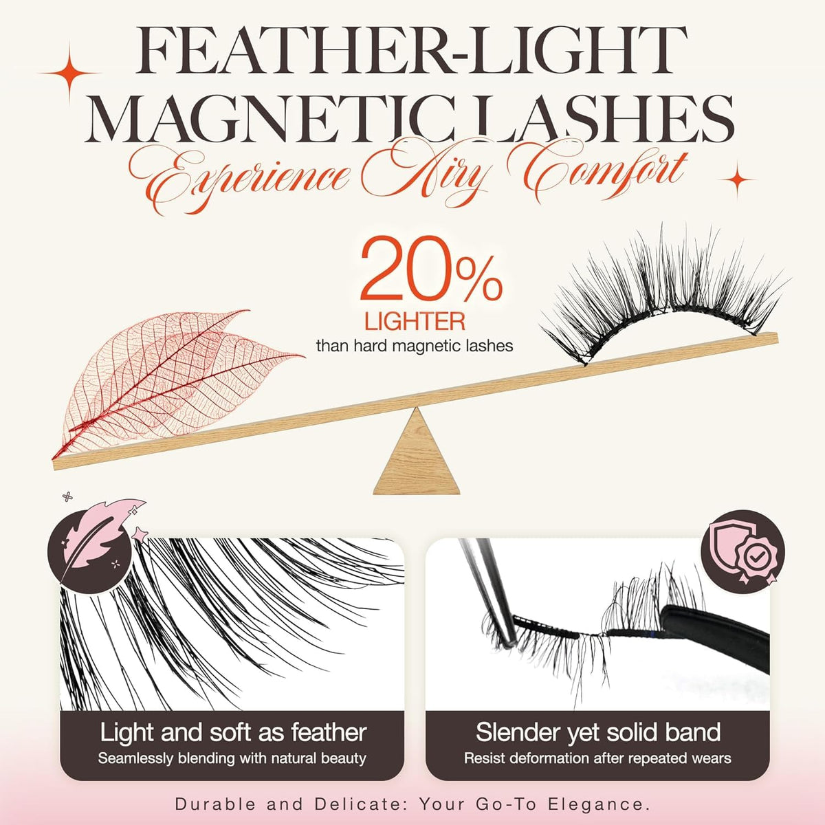 Close-up of LASHVIEW Magnetic Eyelashes showing soft magnets