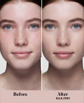 Close-up of Laura Mercier Real Flawless Liquid Foundation 0N1 Silk texture
