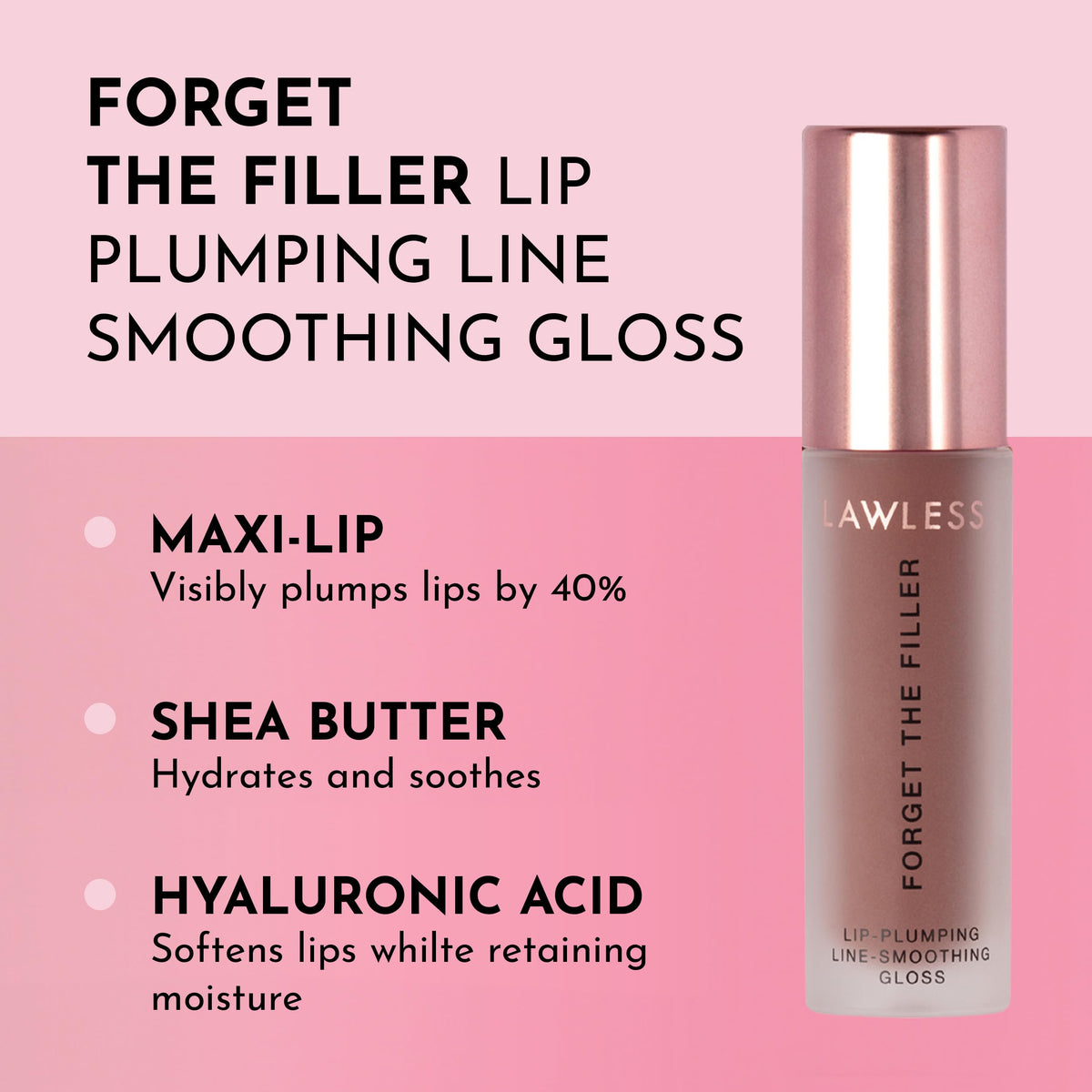 Close-up of LAWLESS Forget The Filler Lip Plumper applicator