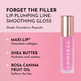 Close-up of Lawless Lip Plumping Gloss Strawberry Popsicle applicator