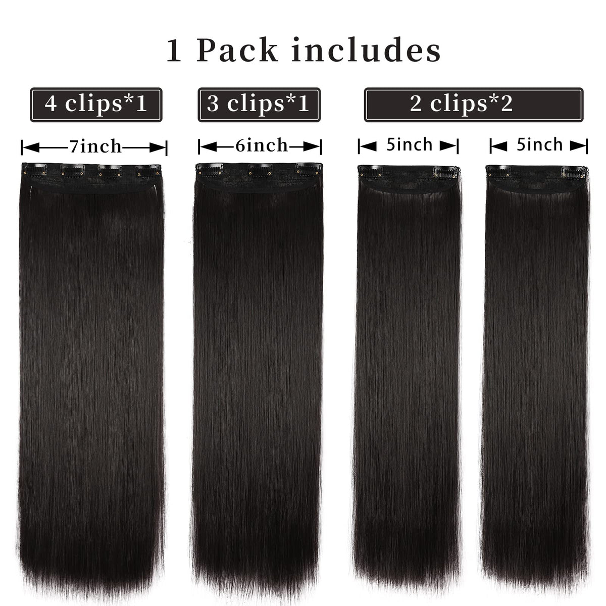 Close-up of LEEONS Clip In Hair Extensions wefts