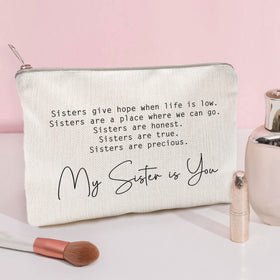 Close-up of LICOBG Sister Makeup Case golden brass zipper