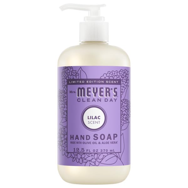 Close-up of Lilac scent bottle from Mrs. MEYER'S Liquid Hand Soap Variety Pack
