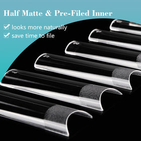 Close-up of LIONVISON XL Square Nail Tips showing size options
