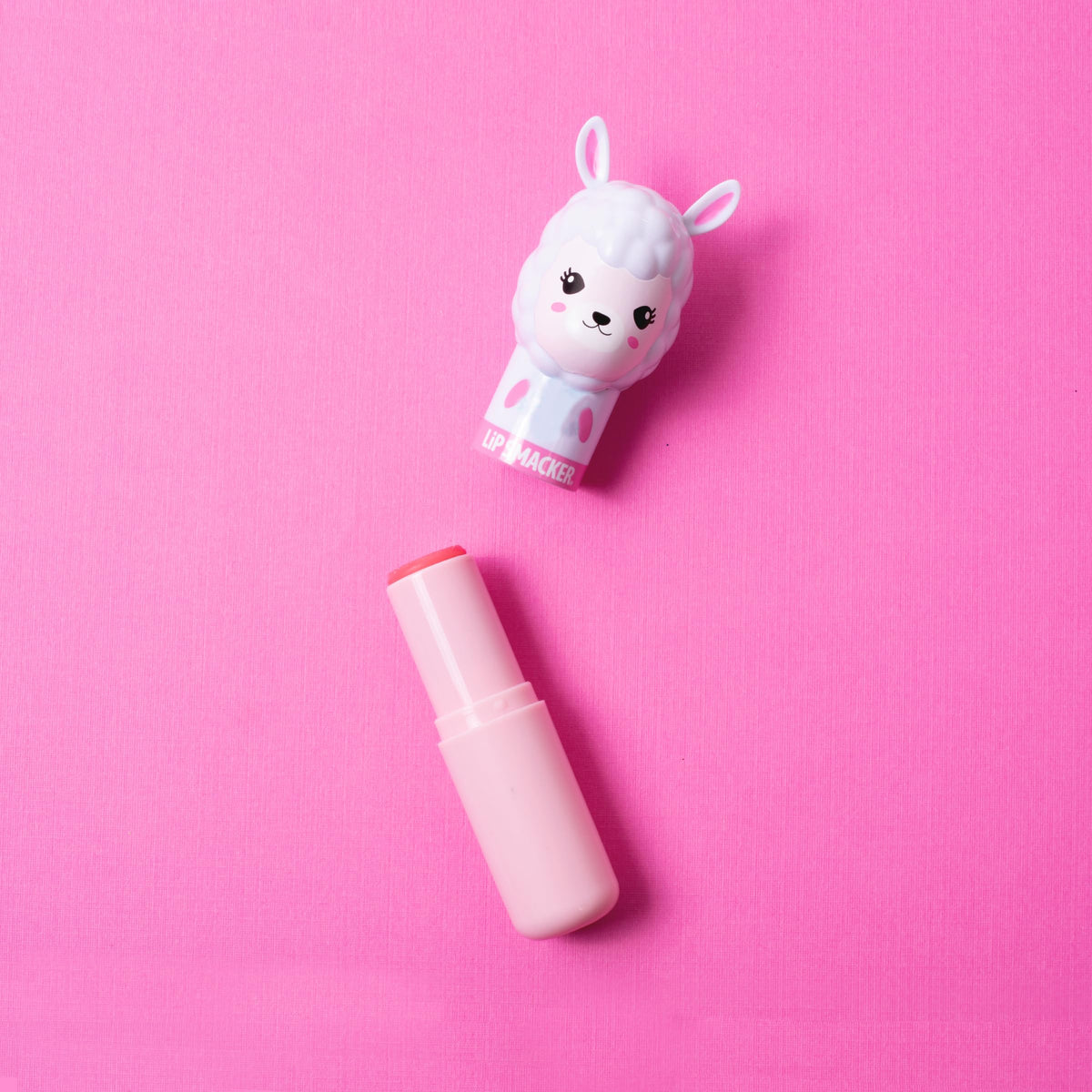 Close-up of Lip Smacker Lippy Pals Llama Lip Balm twistable feature