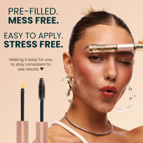 Close-up of Live Fraiche Organic Castor Oil Eyelash Serum tube