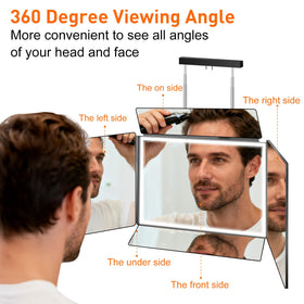 Close-up of LMZNXCZ 5 Way Hair Cutting Mirror showing five reflective surfaces