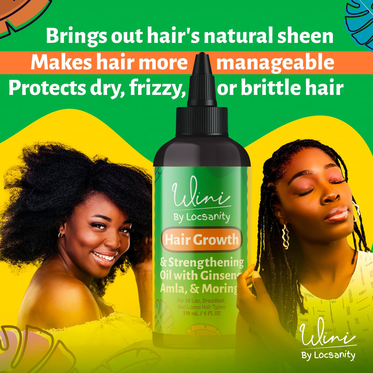 Close-up of Locsanity Wini Hair Growth Oil 4 OZ bottle cap