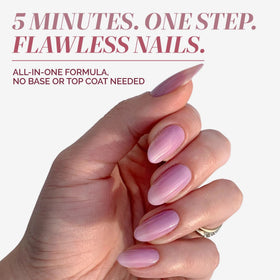 Close-up of LONDONTOWN Perfecting Nail Veil #9 Sheer Lilac Tint applicator