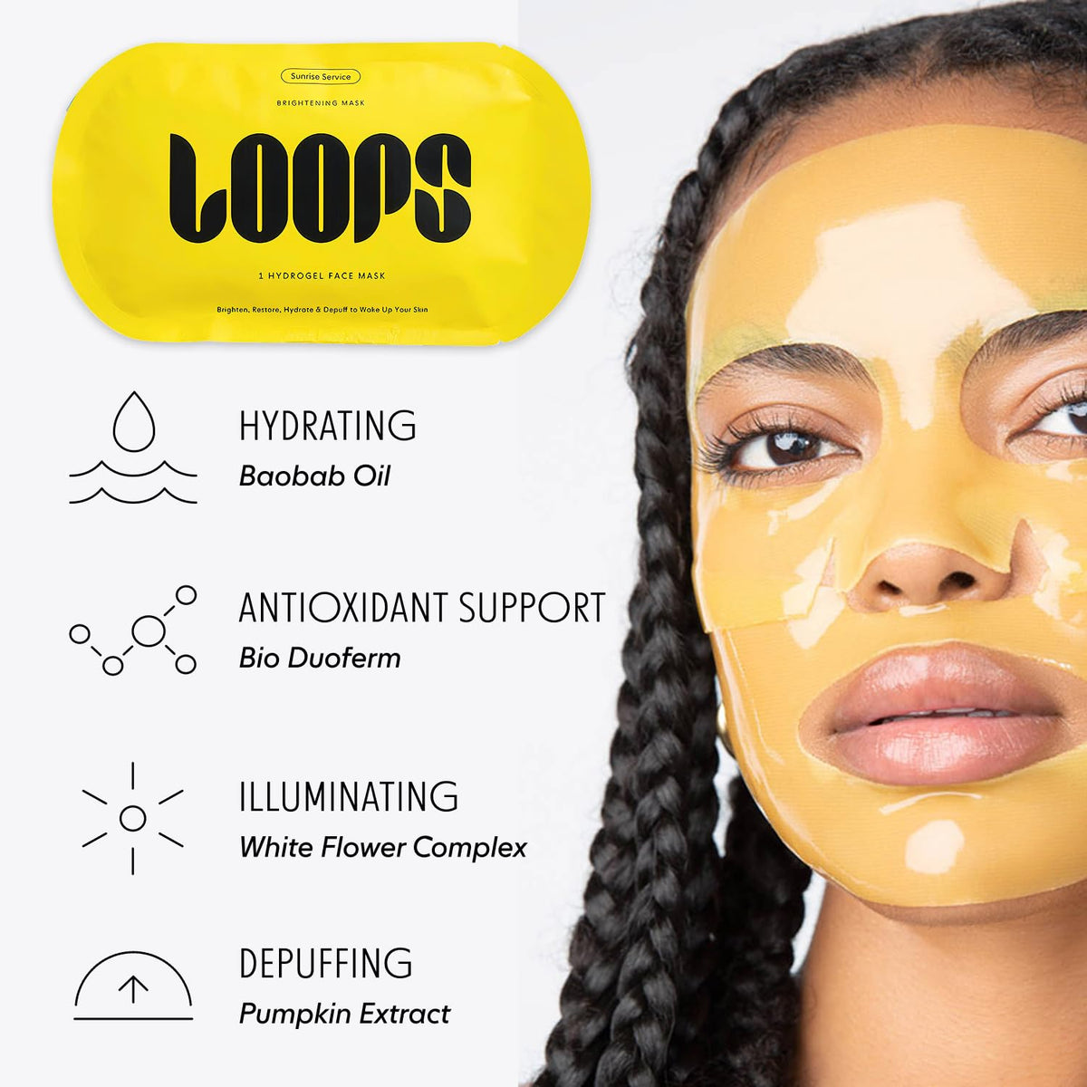 Close-up of LOOPS Glow Gang Face Mask texture