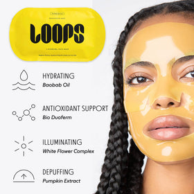 Close-up of LOOPS Glow Gang Face Mask texture