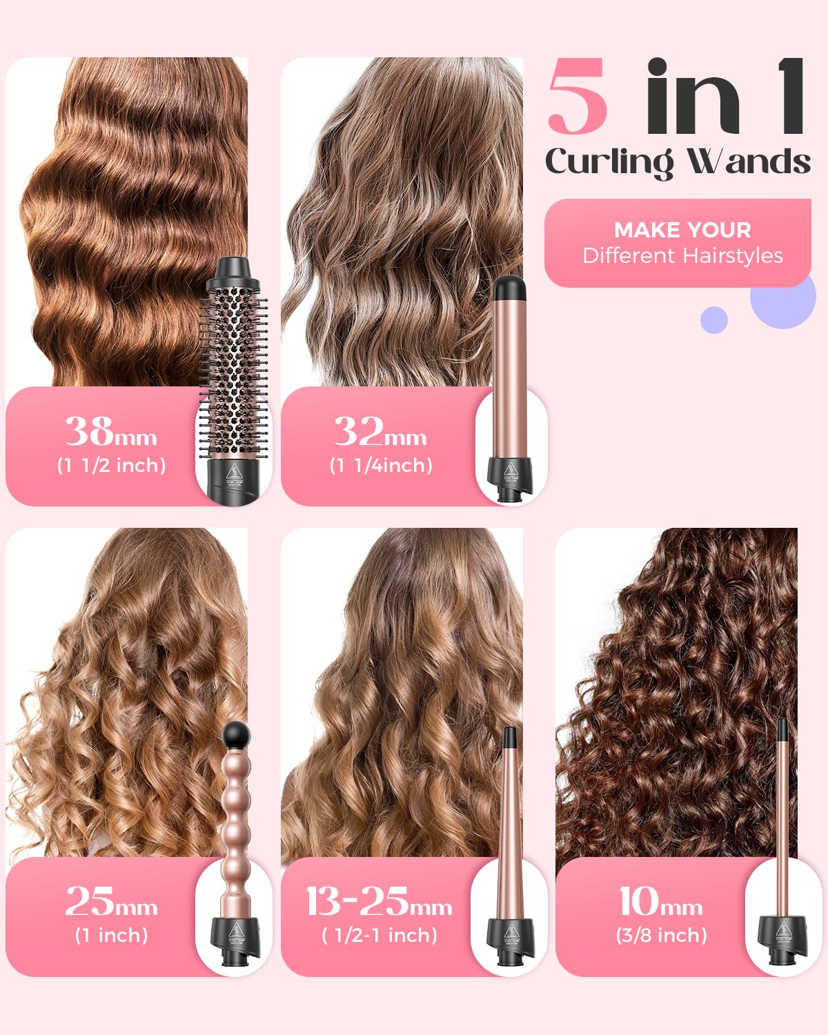Close-up of Lopeie curling wand with ceramic coating