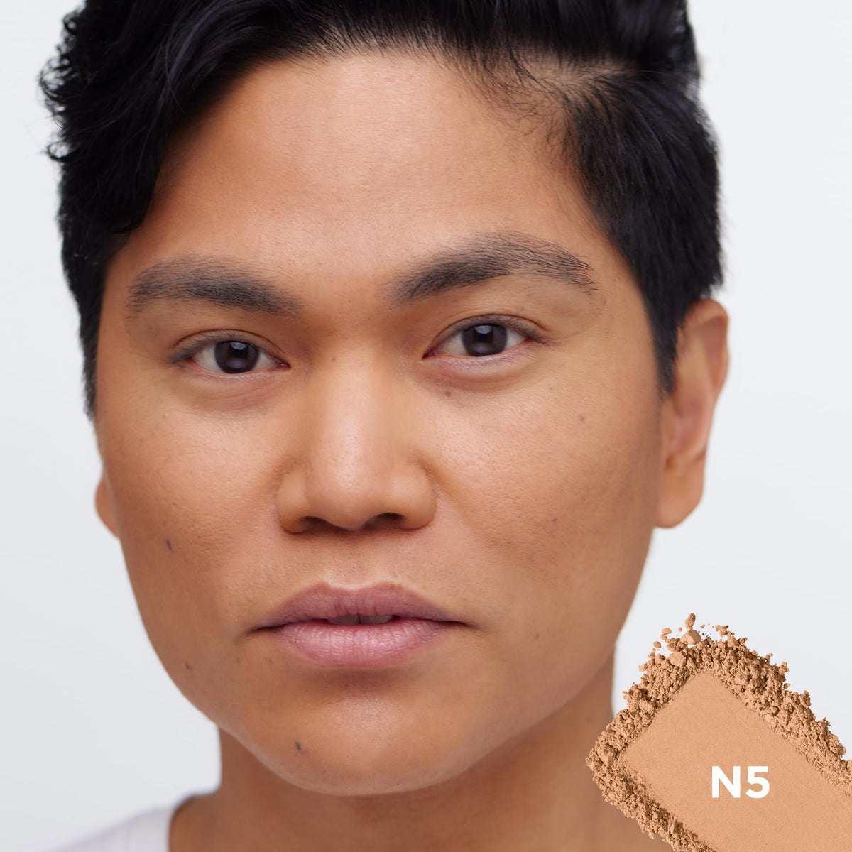 Close-up of Loreal True Match Powder Foundation N5 Medium texture