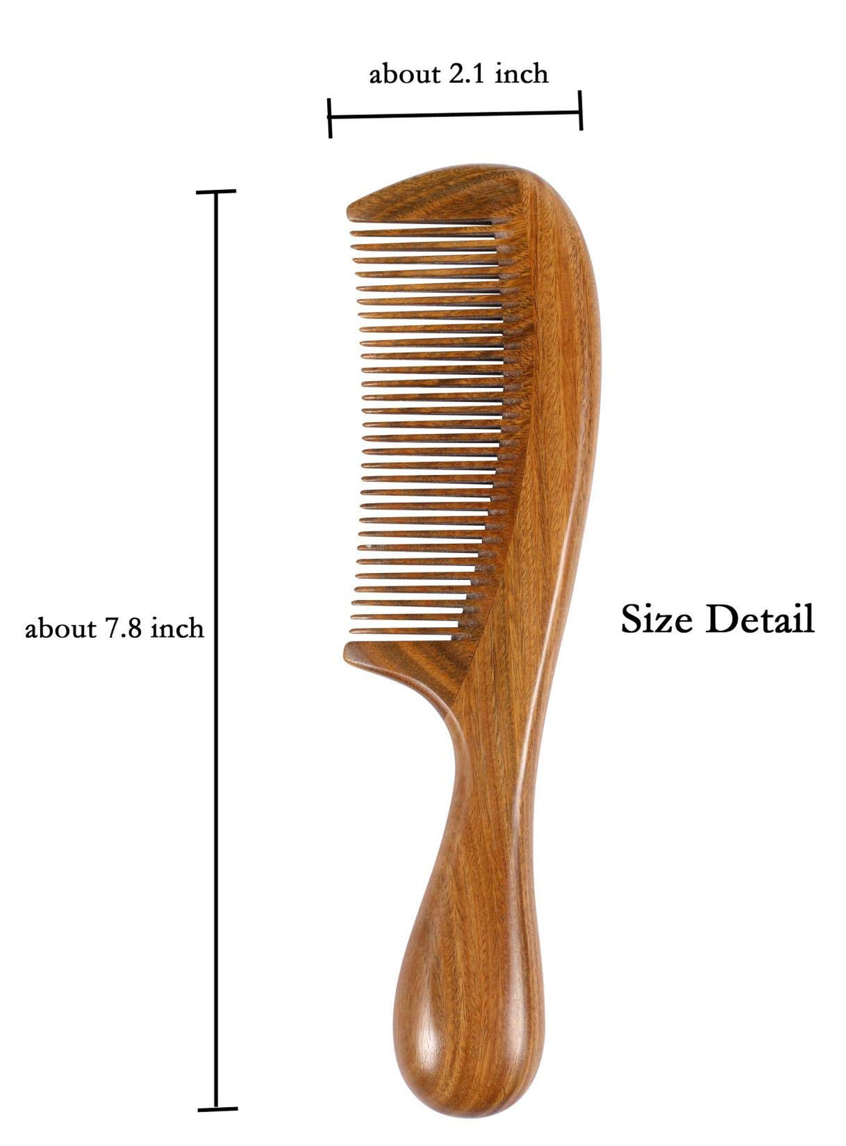 Close-up of Louise Maelys wide tooth wooden comb