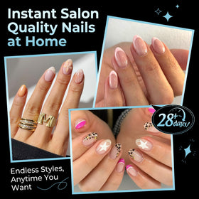 Close-up of Luckyfairy almond nail tips showing texture