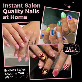 Close-up of Luckyfairy nail tips showing size options