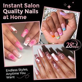 Close-up of Luckyfairy Soft Gel Nail Tips in various sizes