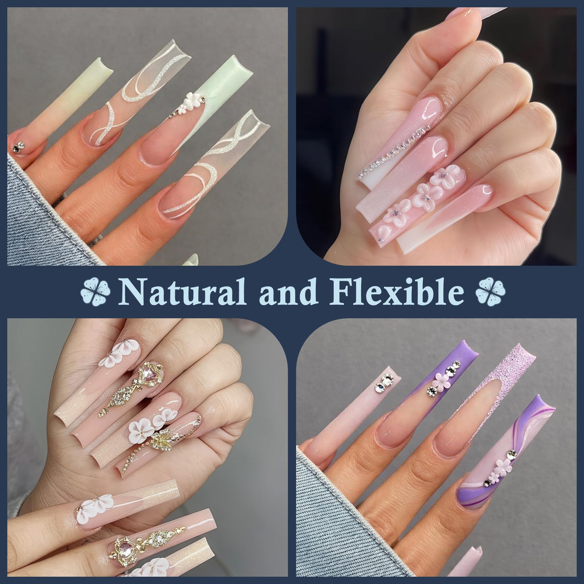 Close-up of Luckyfairy XXL Nail Tips showing different sizes