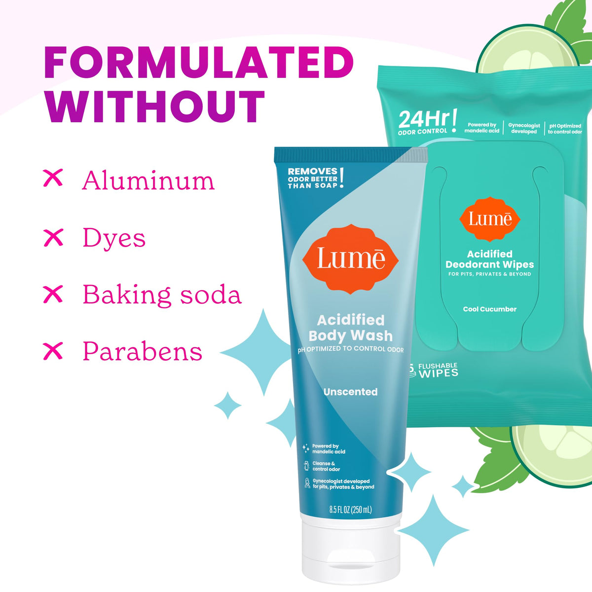 Close-up of Lume Body Wash texture on hand