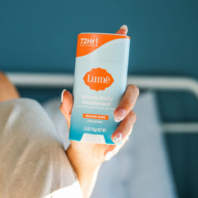 Close-up of Lume deodorant stick texture