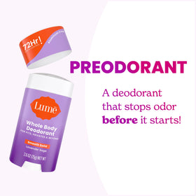 Close-up of Lume deodorant texture on skin