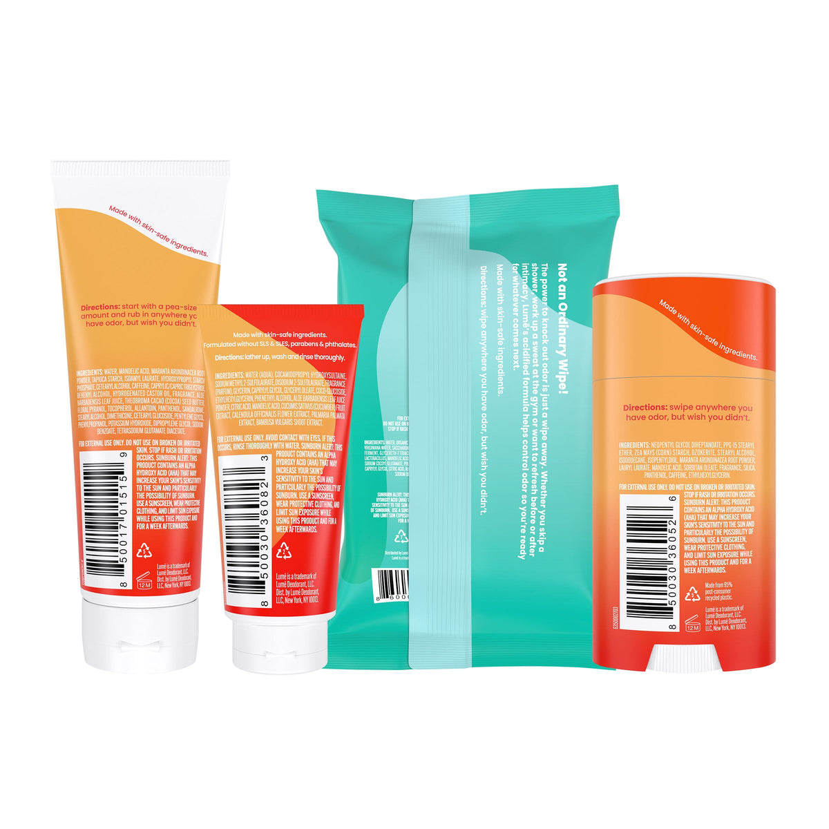Close-up of Lume Smooth Solid Deodorant in Clean Tangerine