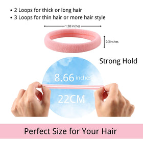 Close-up of LuSeren soft hair ties in light colours
