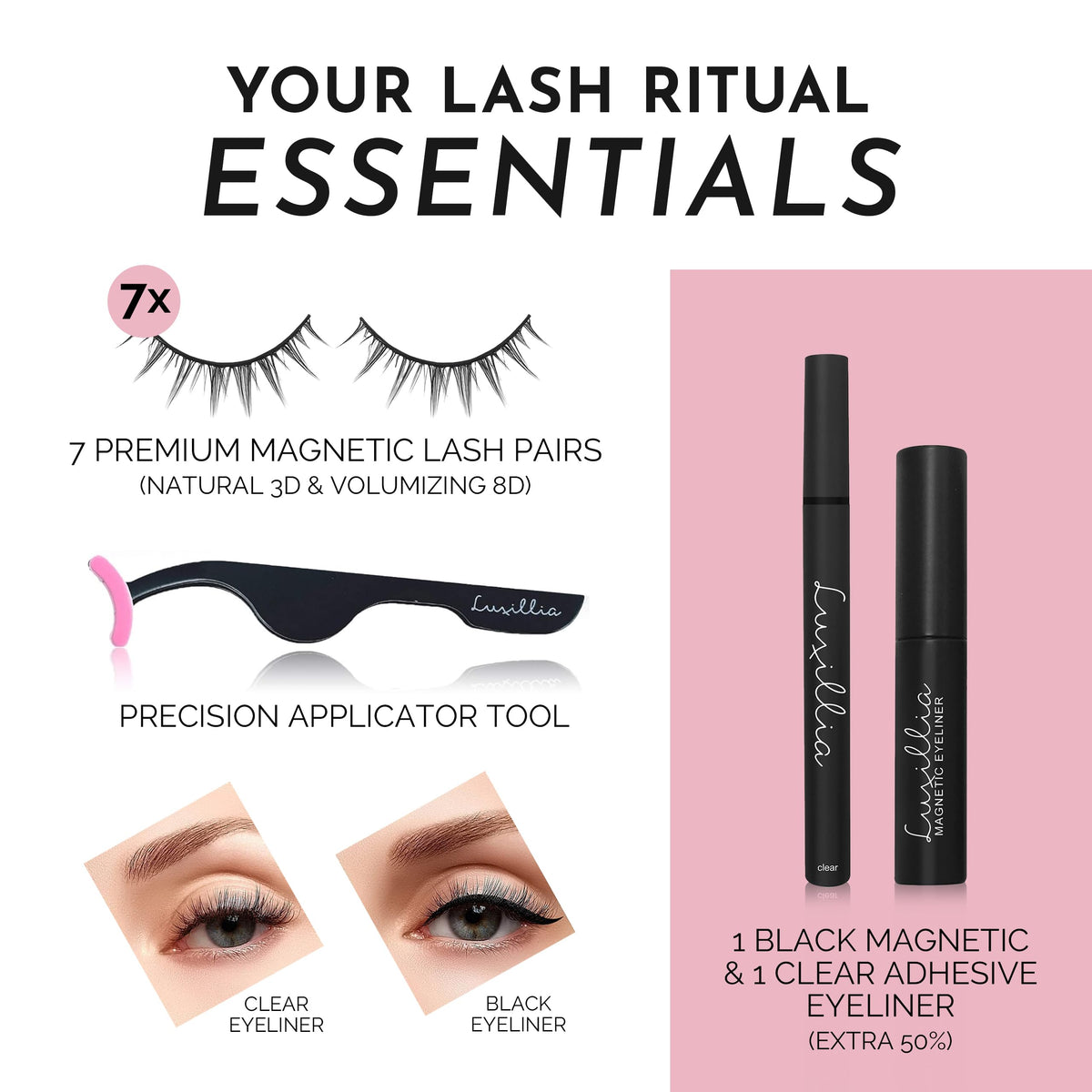 Close-up of Luxillia natural magnetic eyelashes