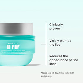 Close-up of MAËLYS TOO-POUTY Lip Plumping Mask showing texture