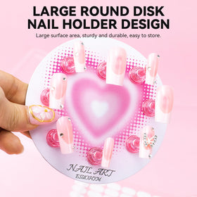 Close-up of magnetic nail stand base with holders