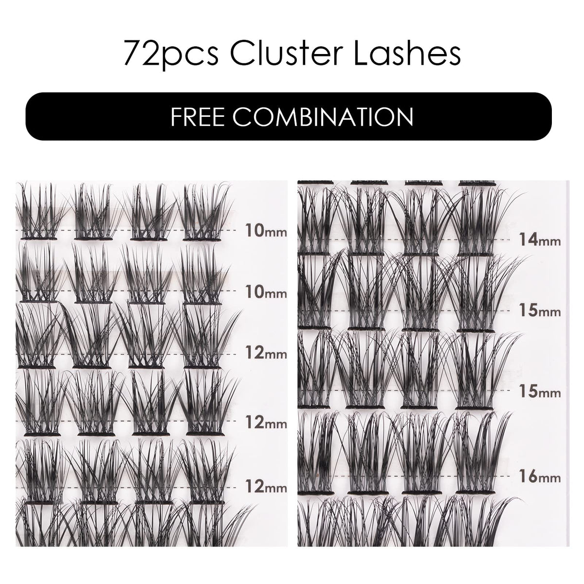 Close-up of Magnetic SL Cluster Lashes showing natural look