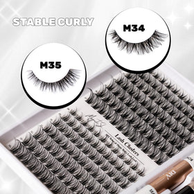 Close-up of Magnetic SL Lash Clusters showing different lengths