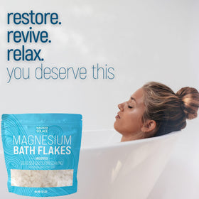 Close-up of Magnum Solace magnesium chloride flakes