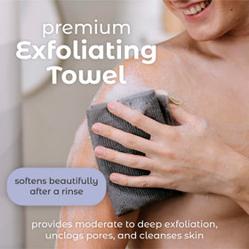Close-up of MainBasics exfoliating towel texture