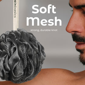 Close-up of MainBasics Loofah Sponge texture