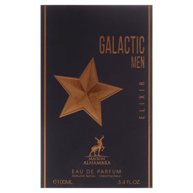 Close-up of Maison Alhambra Galatic Elixir bottle label