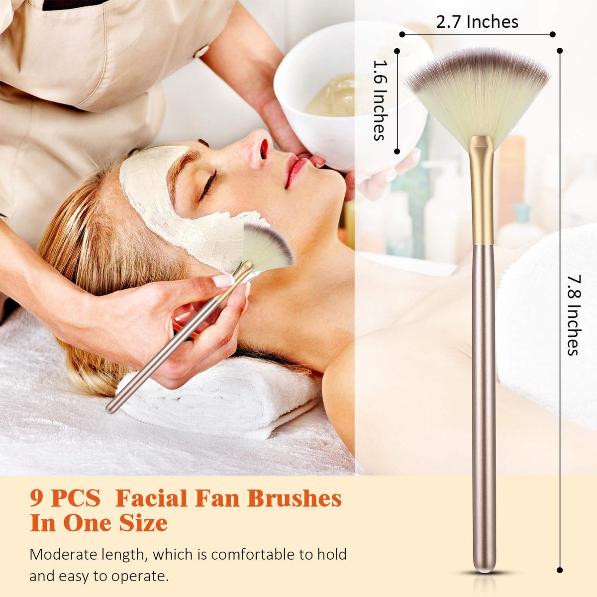Close-up of Maitys facial fan brush showing soft bristles