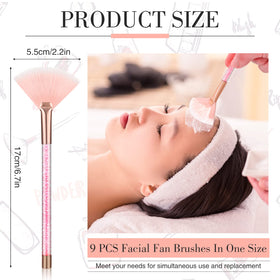 Close-up of Maitys facial fan brush with shiny handle